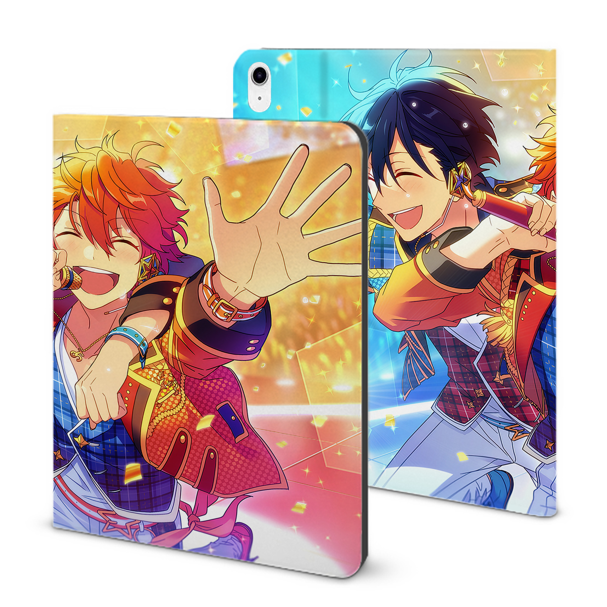（画像用） あんさんぶるスターズ! Ensemble Stars IPad ケース ブック型 PUレザー TPU 耐衝撃 軽量 薄型 ペン収納なし 全面保護 IPad 各モデル対応